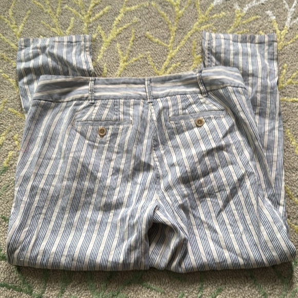 LOFT nautical, striped linen blends, soft pants eight - Picture 3 of 4